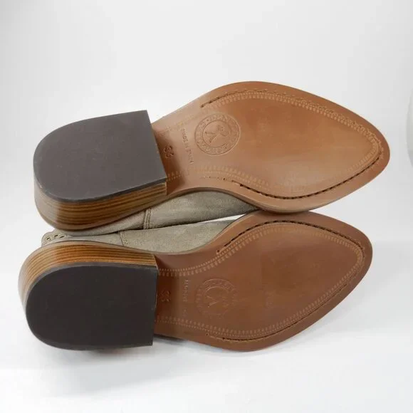 PENELOPE CHILVERS Calie Broderie Suede Cowboy Boots Bootie 36 5 Sand NEW $375 - Picture 10 of 14